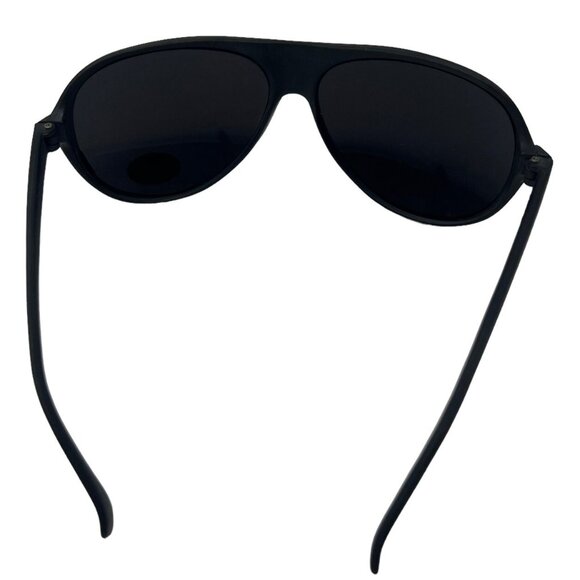 Vintage Aviator Sunglasses Black Plastic Retro 90's UV Protection Gray Lenses - Picture 5 of 8